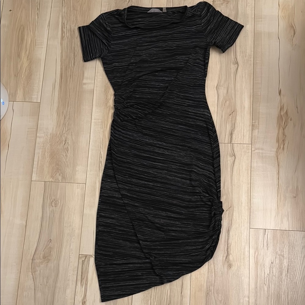 Athleta Black Ruched Bodycon Dress